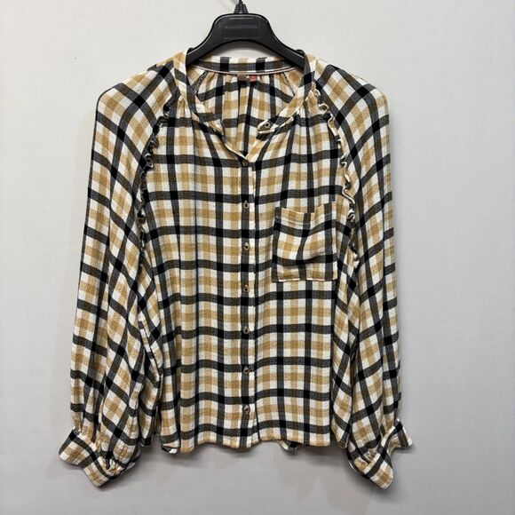 Pilcro Tops - Pilcro Anthropologie Women Long Sleeve Blouse Top Shirt Size 2X Plaid C063 -16